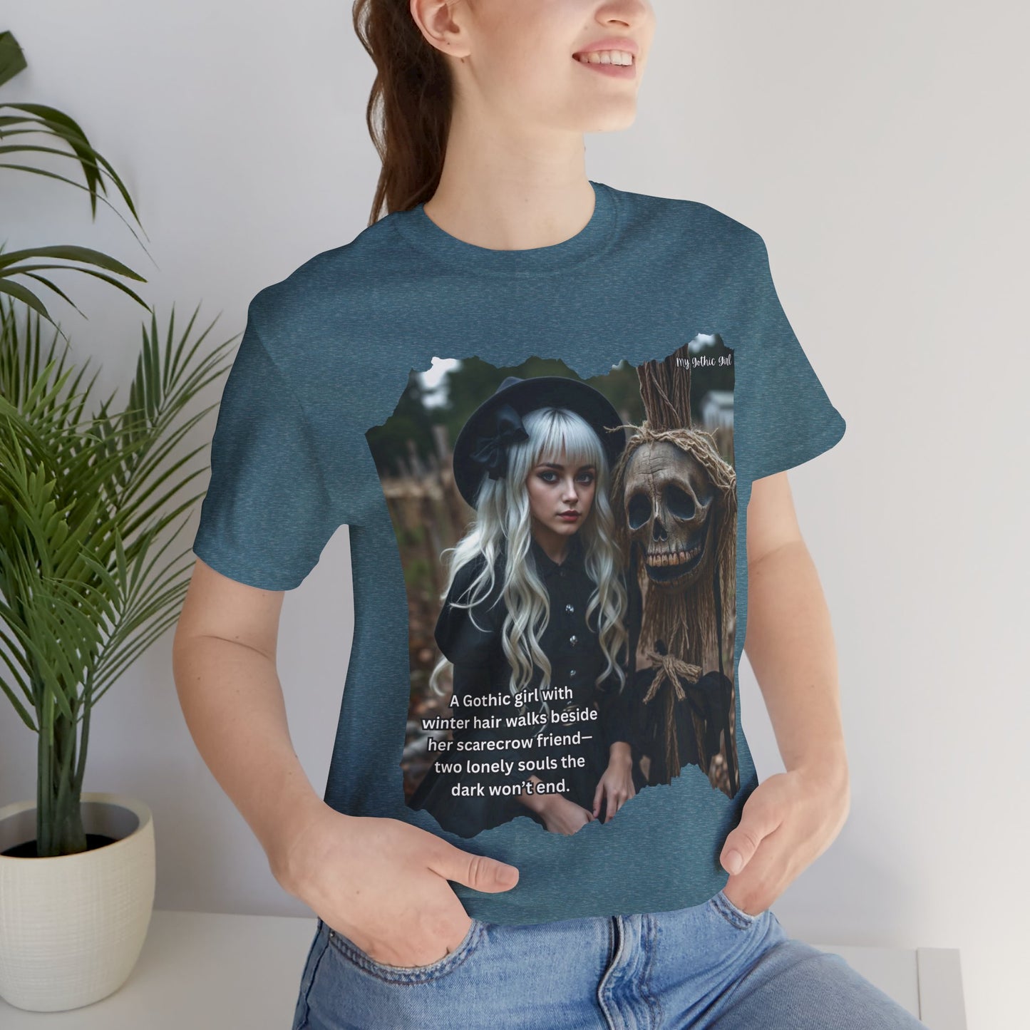 My Gothic Girl T-Shirt "Scarecrow Friend" – Whimsy Goth Streetwear, Dark Poetry Fashion, Alt Aesthetic Apparel