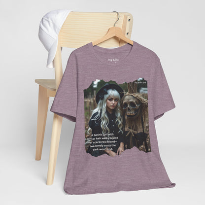 My Gothic Girl T-Shirt "Scarecrow Friend" – Whimsy Goth Streetwear, Dark Poetry Fashion, Alt Aesthetic Apparel