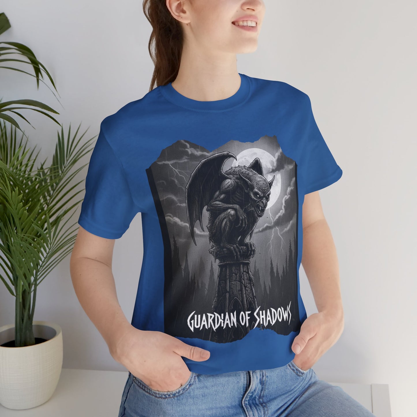 "Guardian of Shadows"  Gothic Graphic T-Shirt – Alt Aesthetic Poetic Goth Streetwear