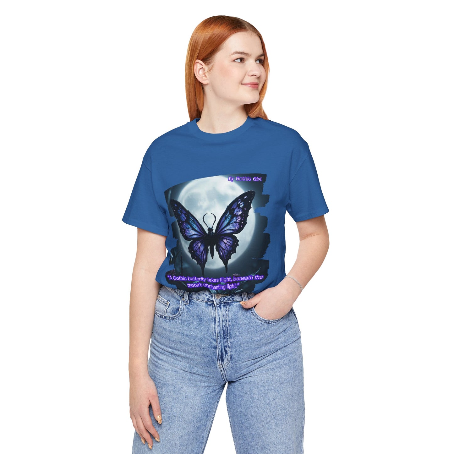 My Gothic Girl T-Shirt "Purple Gothic Butterfly" – Whimsy Goth Streetwear, Dark Poetry Fashion, Alt Aesthetic Apparel
