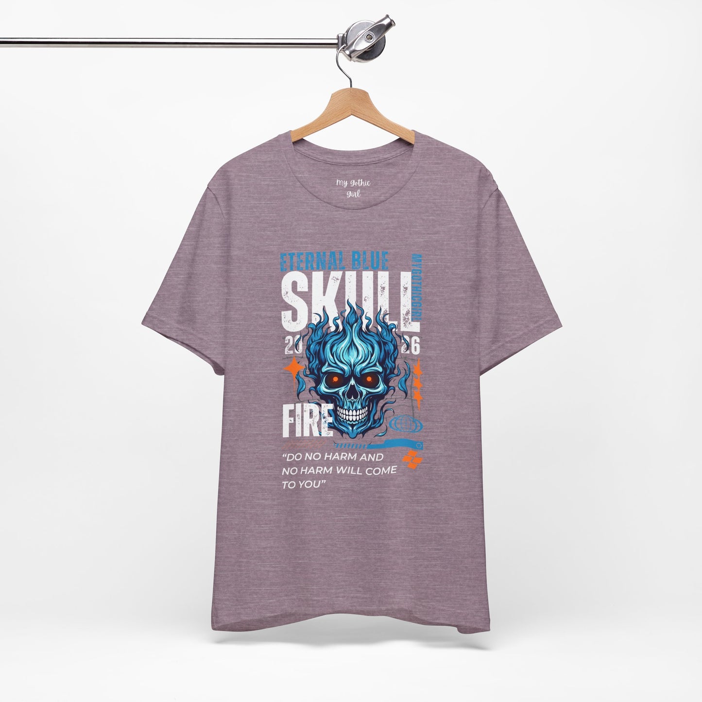 Eternal Blue Skull Flame Gothic Tee