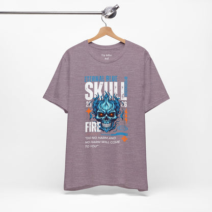 Eternal Blue Skull Flame Gothic Tee