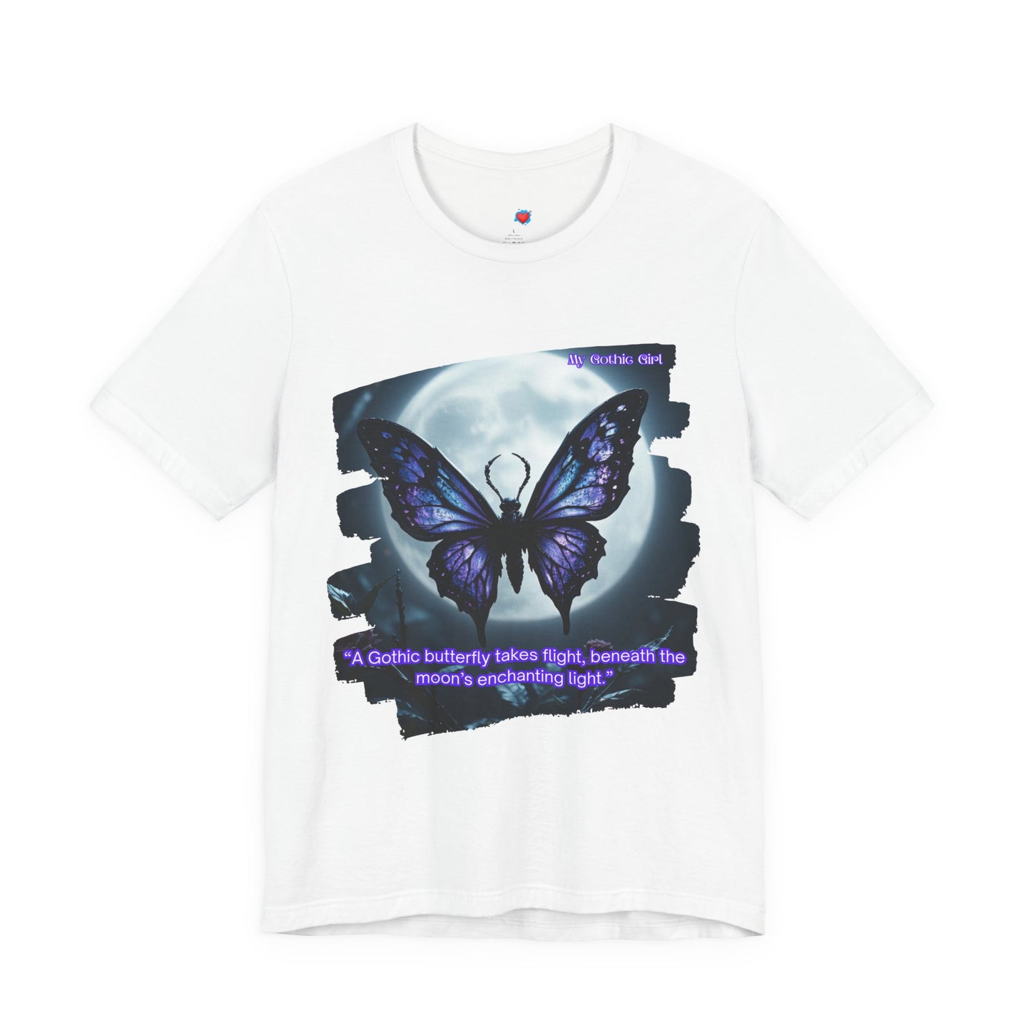 My Gothic Girl T-Shirt "Purple Gothic Butterfly" – Whimsy Goth Streetwear, Dark Poetry Fashion, Alt Aesthetic Apparel