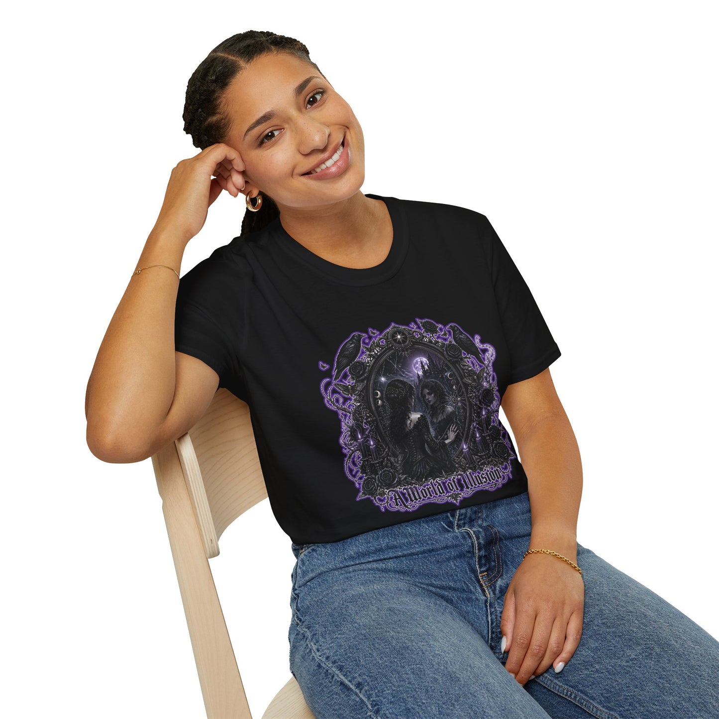Gothic Mirror T-Shirt — "My Gothic Girl" Dark Violet Graphic Tee
