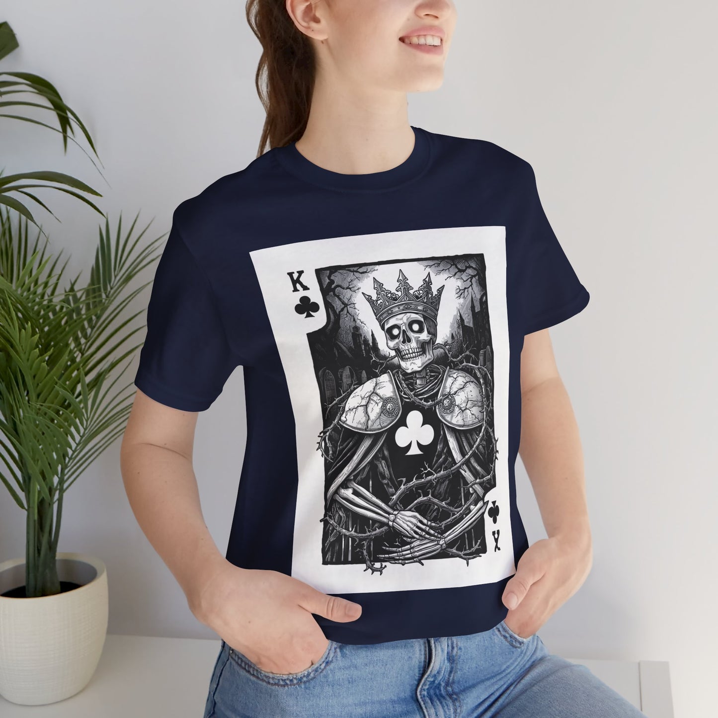 King of Clubs Skeleton Playing Card T‑Shirt