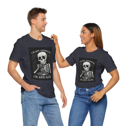 My Gothic Girl "I'M ANTI ALIVE" Graphic T-Shirt Unisex Gothic Dark Fashion Casual Wear