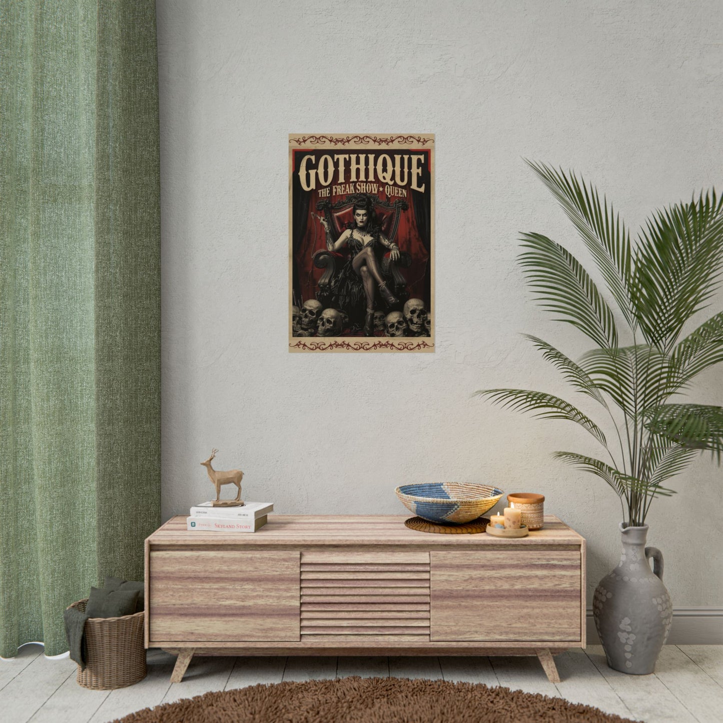 Gothique “The Freak Show Queen” Rolled Poster — Dark Circus Wall Art