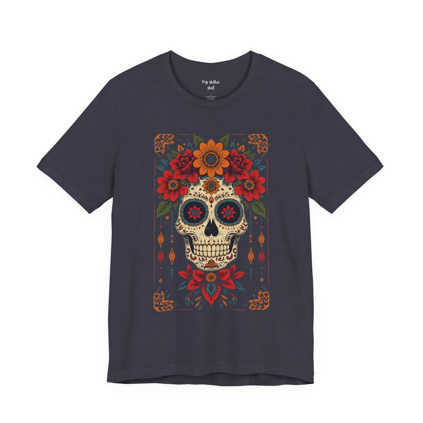 Day of the Dead Sugar Skull T-Shirt — Floral Calavera Graphic Tee