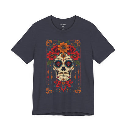 Day of the Dead Sugar Skull T-Shirt — Floral Calavera Graphic Tee