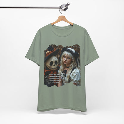 My Gothic Girl T-Shirt "Scarecrow Friend" – Whimsy Goth Streetwear, Dark Poetry Fashion, Alt Aesthetic Apparel