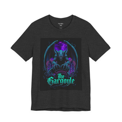 "The Gargoyle" — Dark Gothic Winged Statue Graphic Tee Design