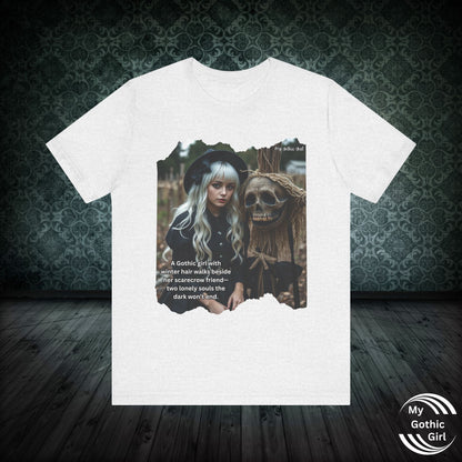 My Gothic Girl T-Shirt "Scarecrow Friend" – Whimsy Goth Streetwear, Dark Poetry Fashion, Alt Aesthetic Apparel