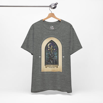 "Vengeance and Faith"  Gothic Graphic T-Shirt – Alt Aesthetic Poetic Goth Streetwear