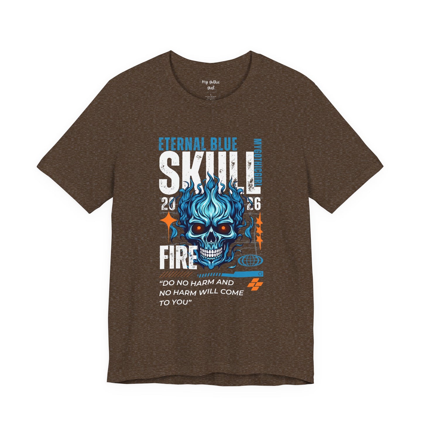 Eternal Blue Skull Flame Gothic Tee