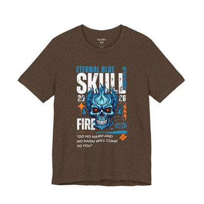 Eternal Blue Skull Flame Gothic Tee