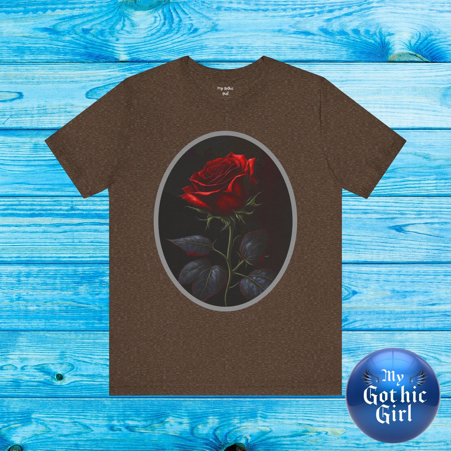 My Gothic Girl T-Shirts for Women & Men "Linda's Red Rose" Dark Aesthetic & Alternative Tees – My Gothic Girl