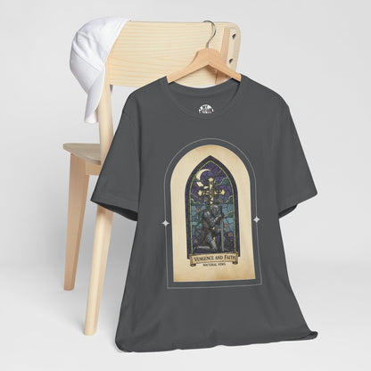 "Vengeance and Faith"  Gothic Graphic T-Shirt – Alt Aesthetic Poetic Goth Streetwear