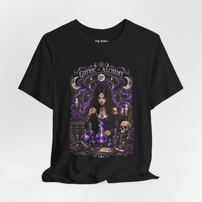 Gothic Alchemy T-Shirt — Witch Potion Skull Graphic Tee