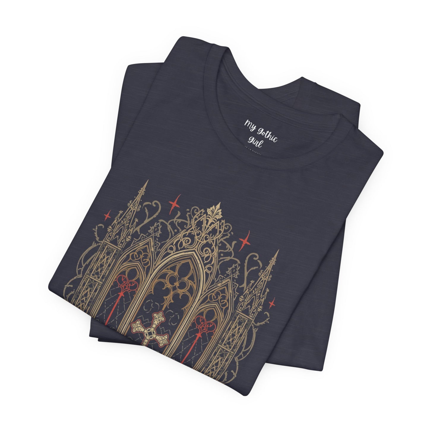 Gothic Cathedral Skull Tee — Dark Floral Skull T-Shirt