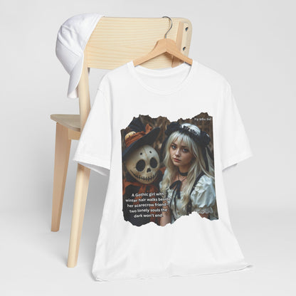 My Gothic Girl T-Shirt "Scarecrow Friend" – Whimsy Goth Streetwear, Dark Poetry Fashion, Alt Aesthetic Apparel