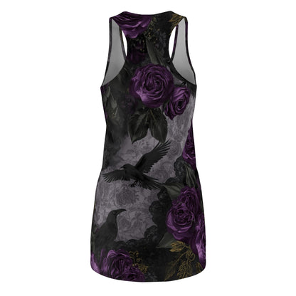 Gothic Raven & Purple Rose Racerback Dress