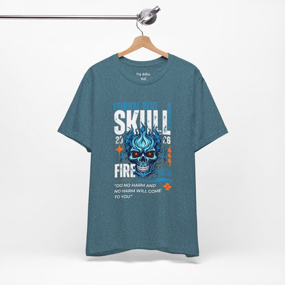 Eternal Blue Skull Flame Gothic Tee