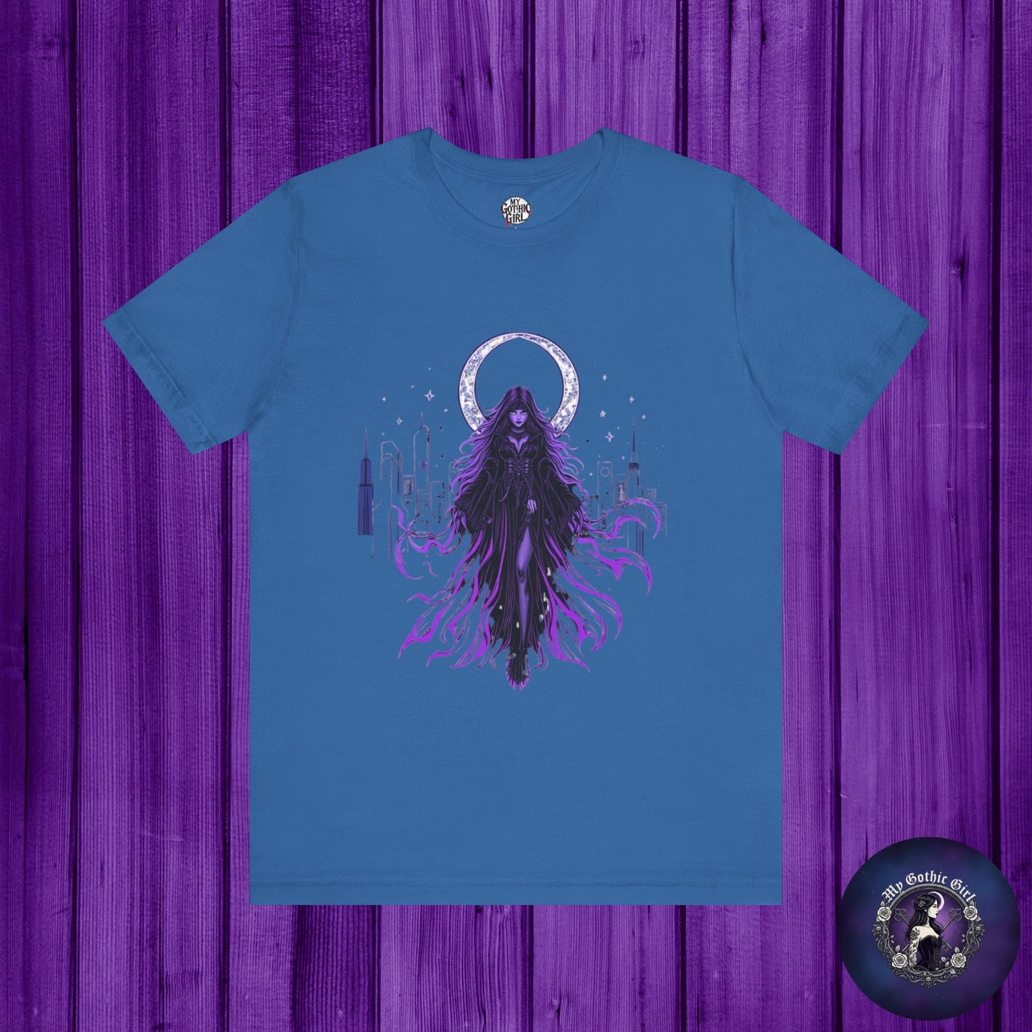 “Celestial Enchantress”  Gothic Graphic T-Shirt – Alt Aesthetic Poetic Goth Street-wear