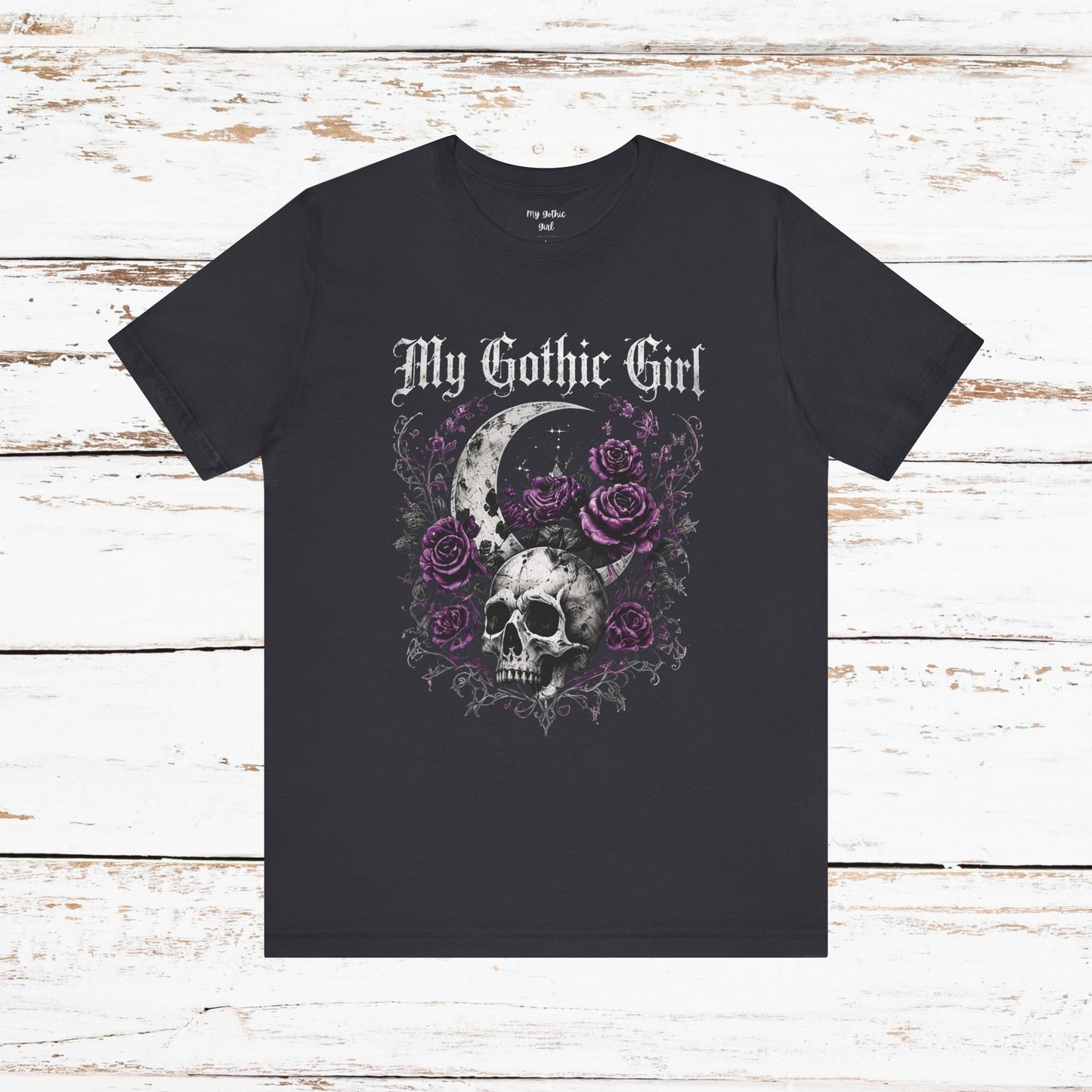 My Gothic Girl Skull Tee — Gothic Moon & Purple Roses T-Shirt