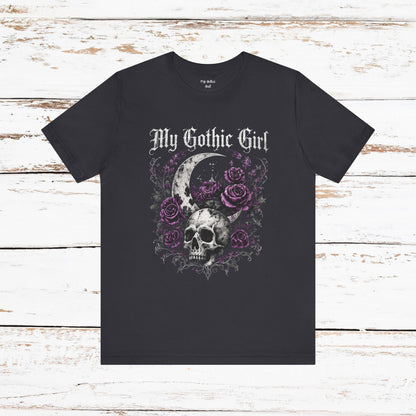 My Gothic Girl Skull Tee — Gothic Moon & Purple Roses T-Shirt