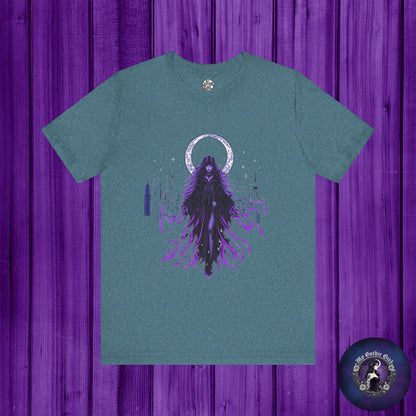 “Celestial Enchantress”  Gothic Graphic T-Shirt – Alt Aesthetic Poetic Goth Street-wear
