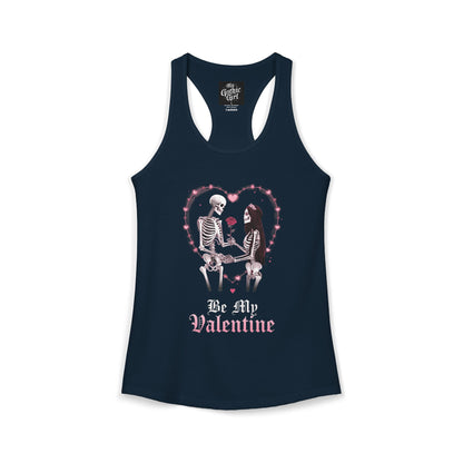 Cute Gothic Skeleton Romance Shirt — Women's Racerback Tank
