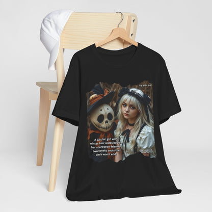 My Gothic Girl T-Shirt "Scarecrow Friend" – Whimsy Goth Streetwear, Dark Poetry Fashion, Alt Aesthetic Apparel