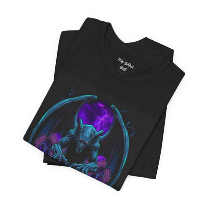 "The Gargoyle" — Dark Gothic Winged Statue Graphic Tee Design
