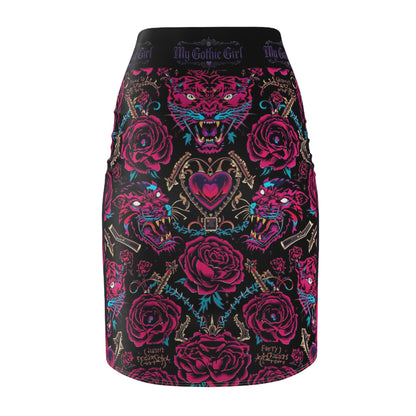 Gothic Rose Pencil Skirt — My Gothic Girl Heart & Tiger Print