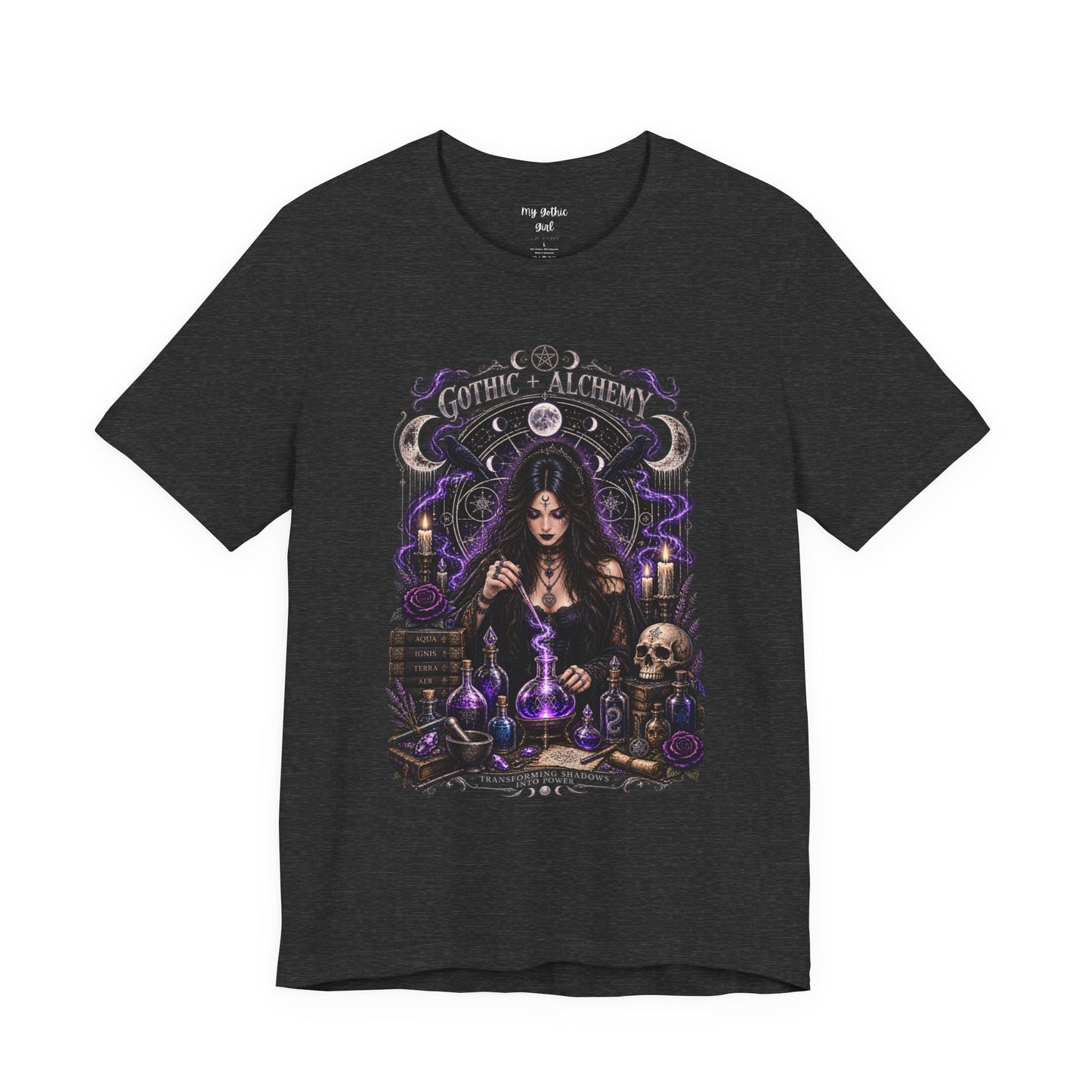 Gothic Alchemy T-Shirt — Witch Potion Skull Graphic Tee
