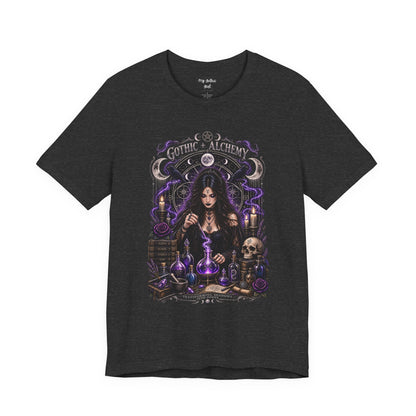 Gothic Alchemy T-Shirt — Witch Potion Skull Graphic Tee