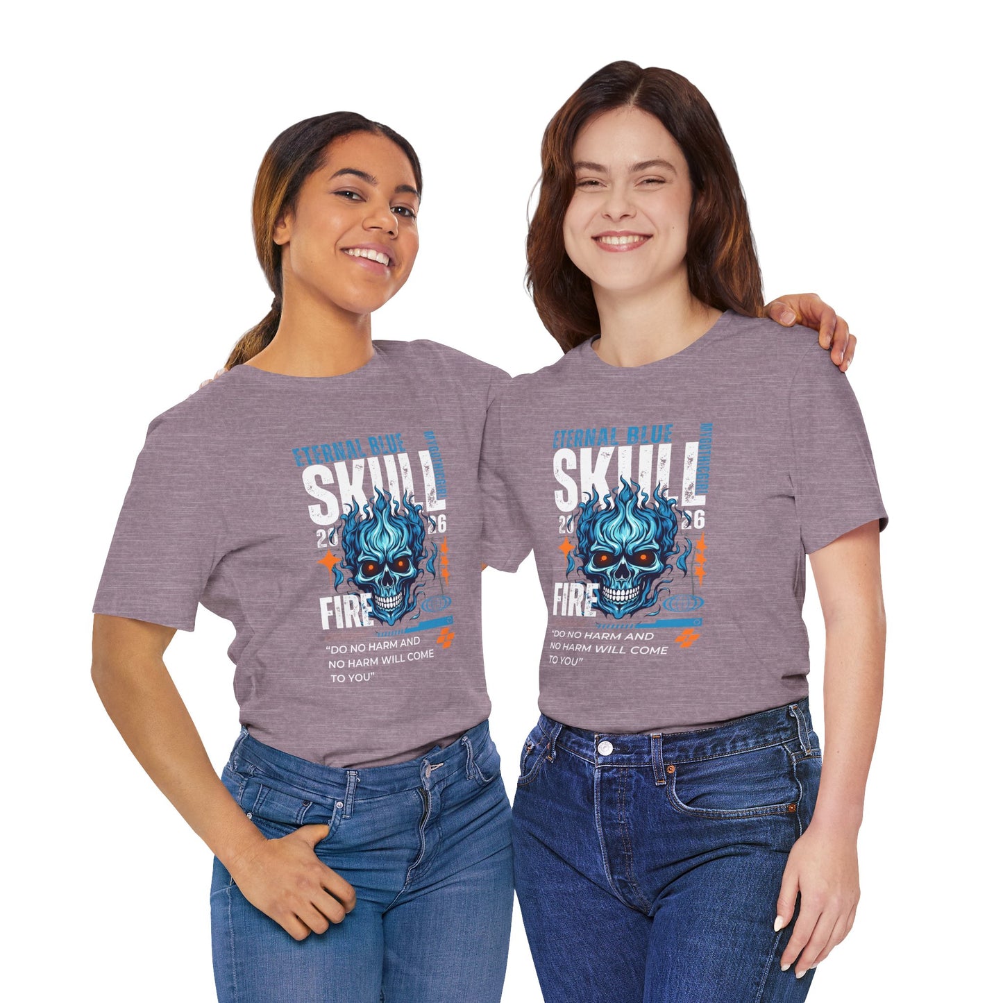 Eternal Blue Skull Flame Gothic Tee