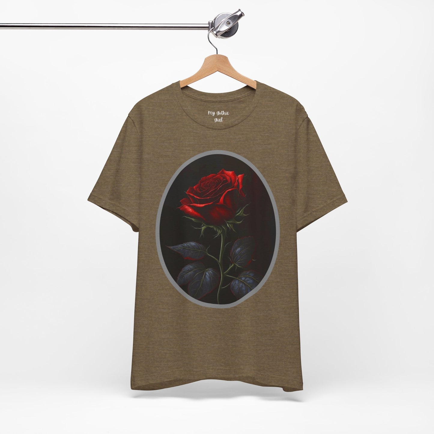My Gothic Girl T-Shirts for Women & Men "Linda's Red Rose" Dark Aesthetic & Alternative Tees – My Gothic Girl