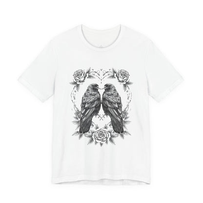 Raven Romance Tee — Gothic Floral Crow T-Shirt
