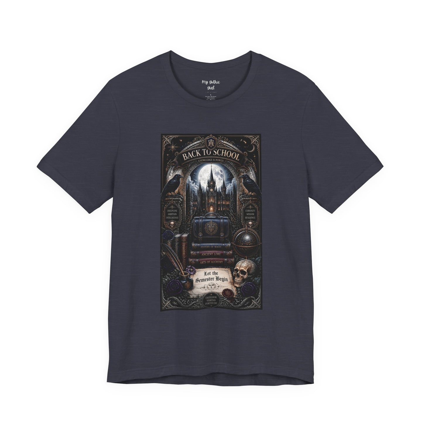 Back to School Gothic T-Shirt — Haunted Academy Illustration