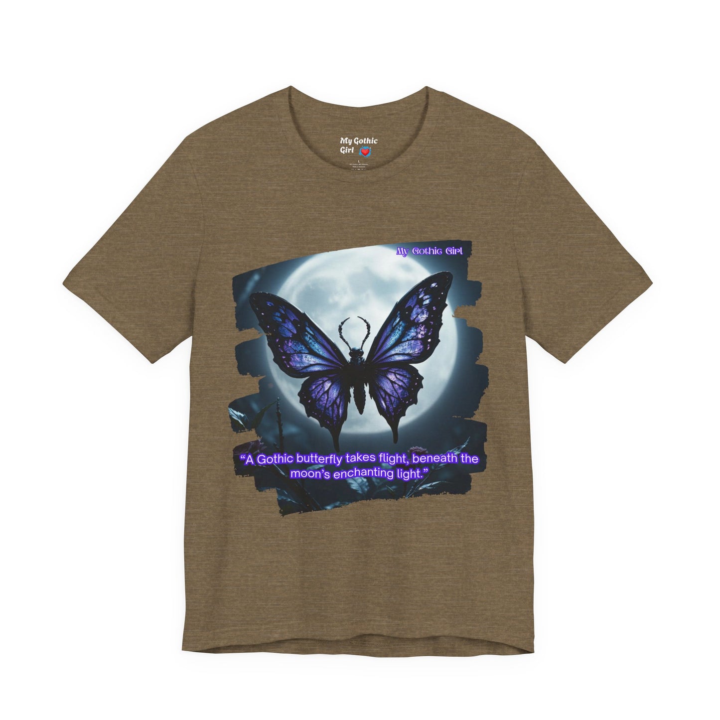 My Gothic Girl T-Shirt "Purple Gothic Butterfly" – Whimsy Goth Streetwear, Dark Poetry Fashion, Alt Aesthetic Apparel