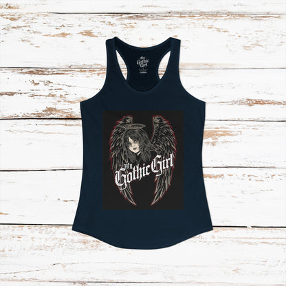 My Gothic Girl "Fallen Angel" — Women's Racer-back Tank Top
