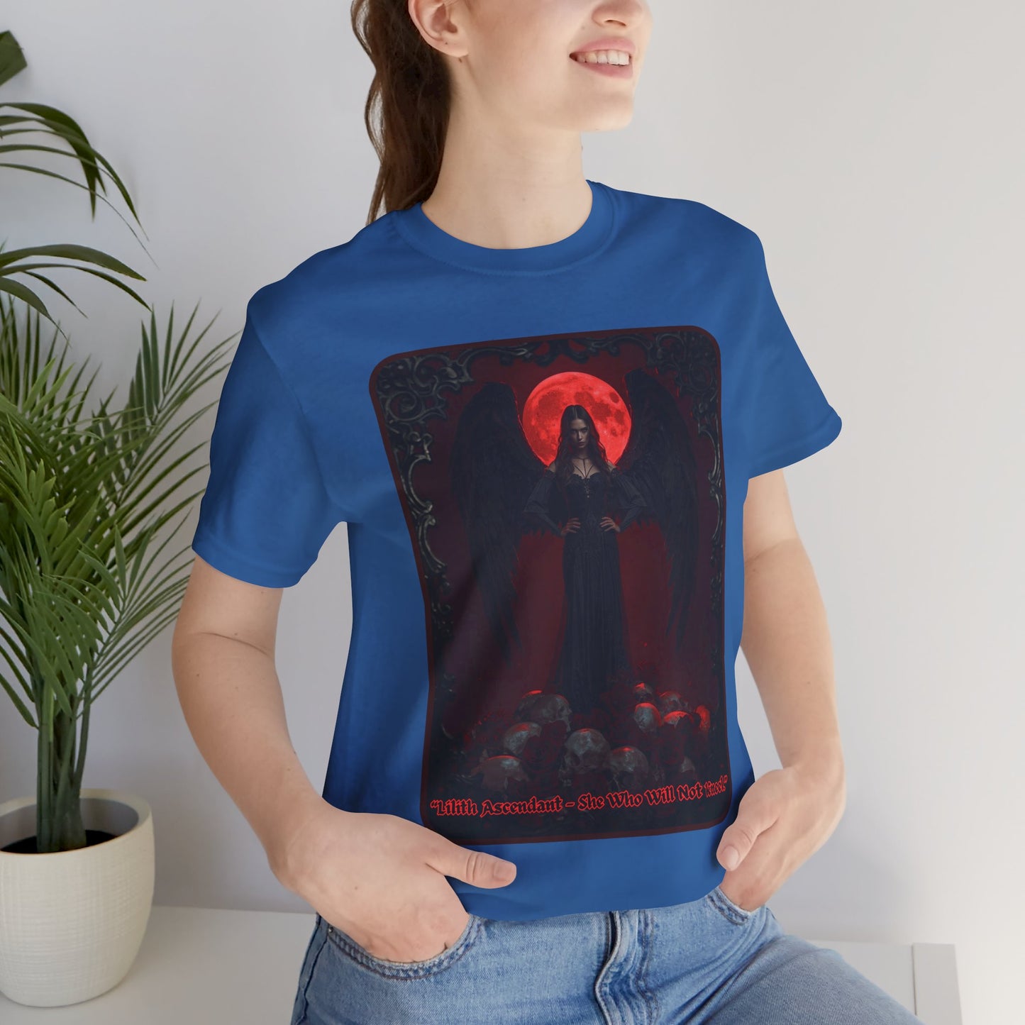 “Lilith Ascendant — She Who Will Not Kneel.” Graphic T-Shirt – Alt Aesthetic Poetic Goth Street-wear