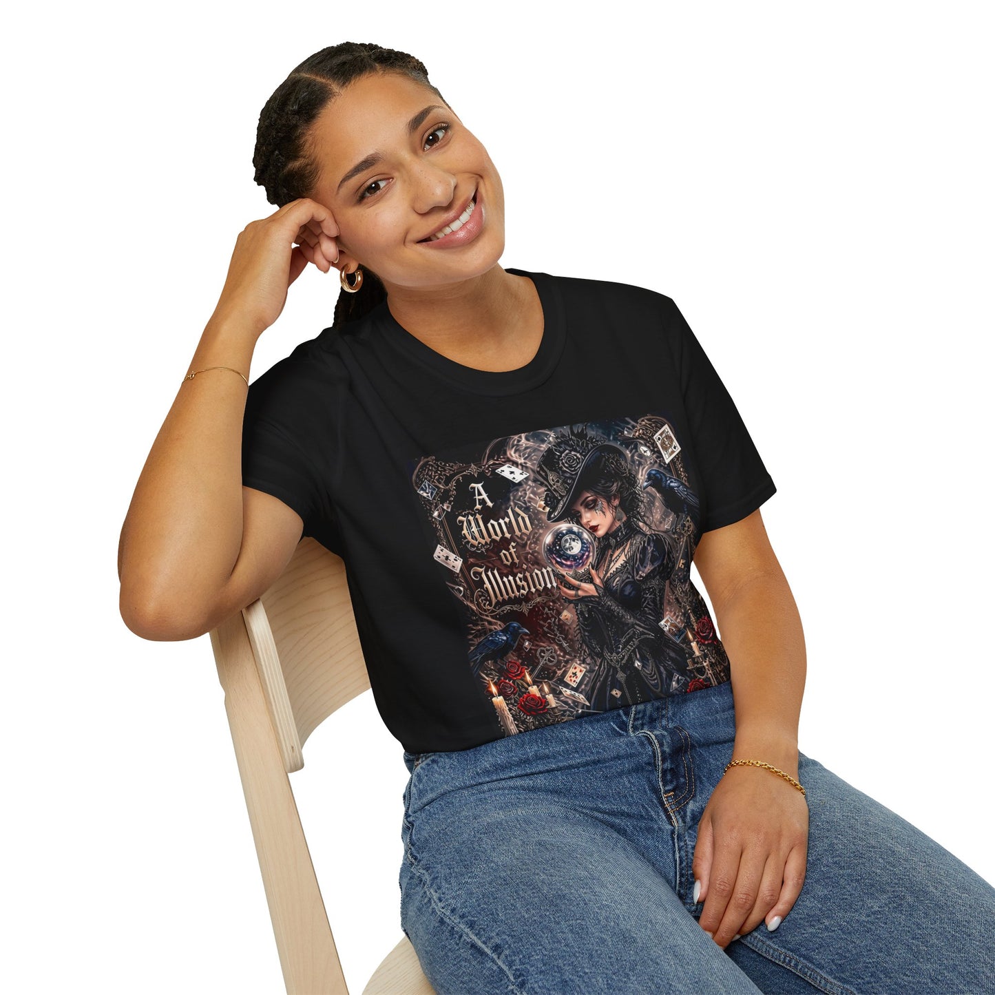 A World of Illusion T-Shirt — Gothic Fortune Teller Magic Tee