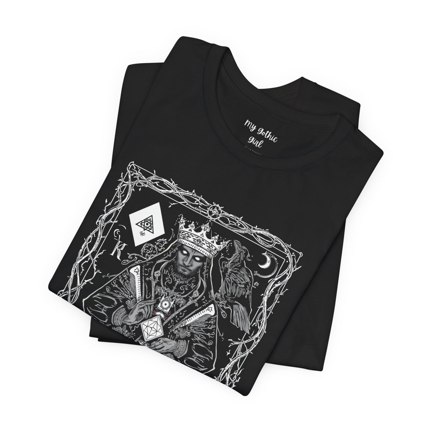 King of Diamonds Playing Card Graphic Tee — Dark Gothic King Design