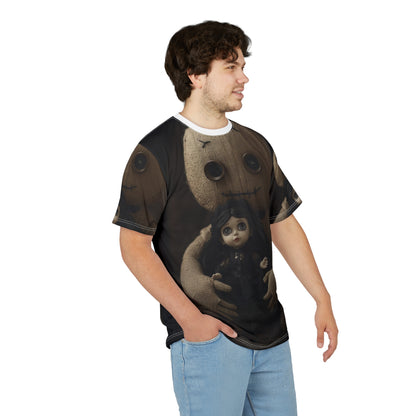 Gunny Sack Doll with Toy Gothic Doll | Horror All-Over Print T‑Shirt