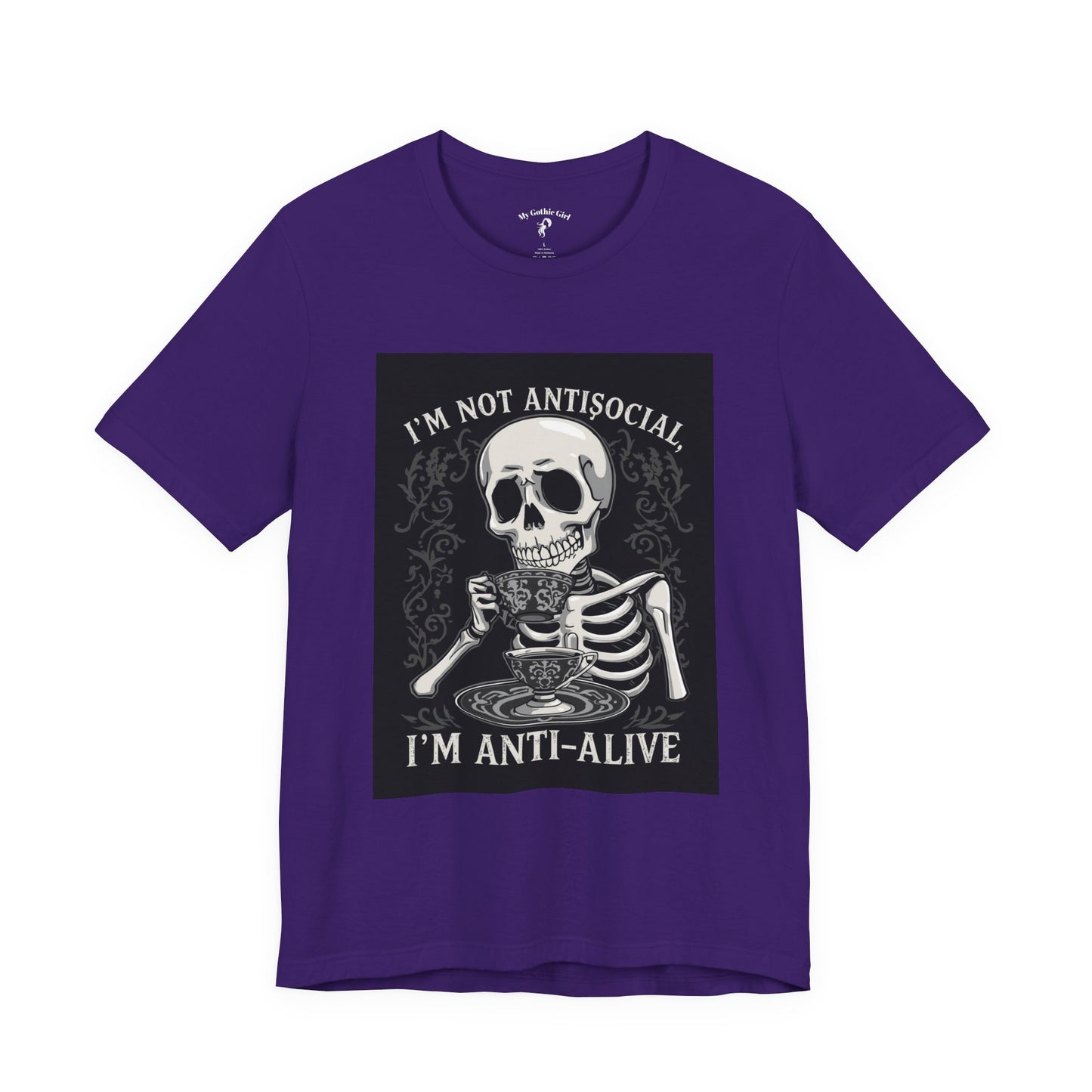 My Gothic Girl "I'M ANTI ALIVE" Graphic T-Shirt Unisex Gothic Dark Fashion Casual Wear