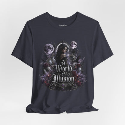 Gothic Moonlight Tee — "A World of Illusion" Graphic T-Shirt