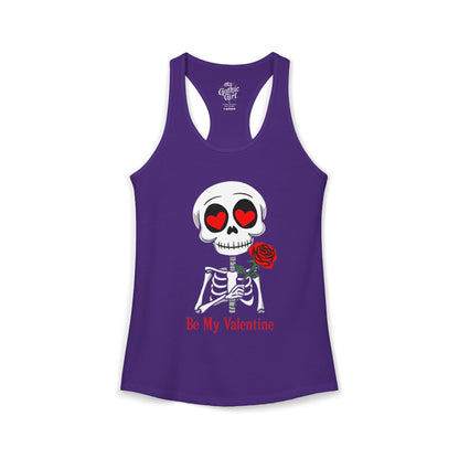 Be My Valentine Cute Gothic Skeleton — Women's Racerback Tank Top