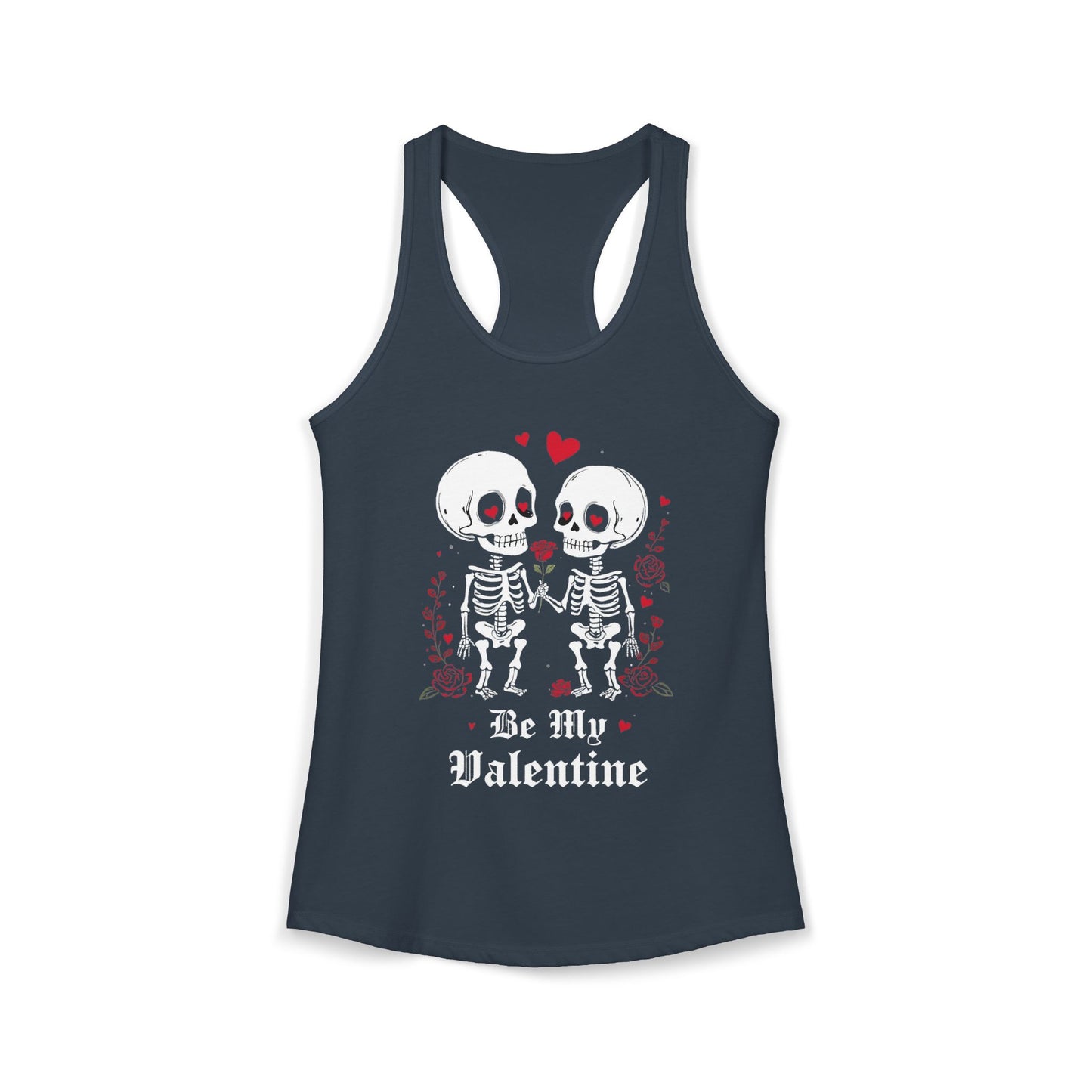 Cute Gothic Skeleton Romance Shirt — Women's Racerback Tank